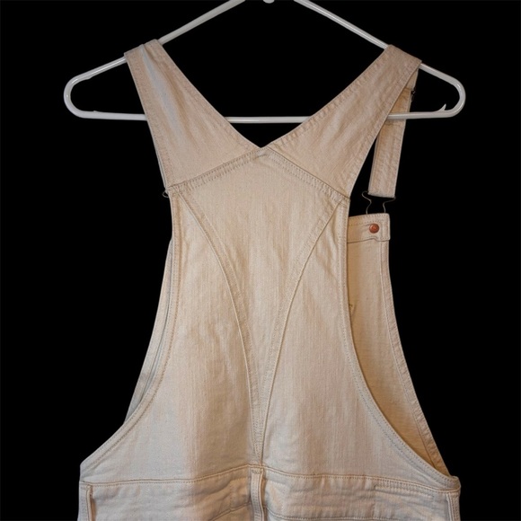 MOTHER Superior Overalls | Cream | Large | Wide Leg Denim - Picture 11 of 16